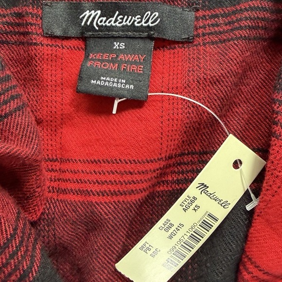 Madewell Other - Madewell Pajama Set Womens XS Red Black Buffalo Plaid Flannel AG568 NWT